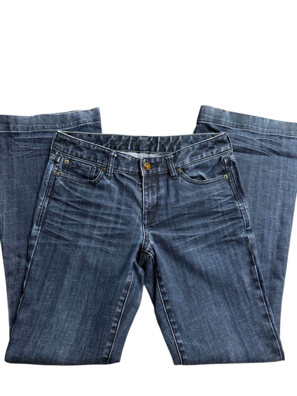 Express Women's dark Blue Denim Jeans wide leg size 6R zipper fly five pocket